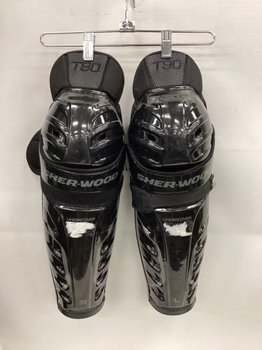 Used Sher-wood UNDERCOVER T90 Senior Shin Guards Black 16" 11851-S000037698