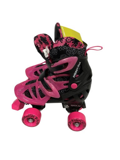 Used RollerDerby ENERGY FLEX Junior Roller Quad Skates Pink Adjustable 11847-S000029441