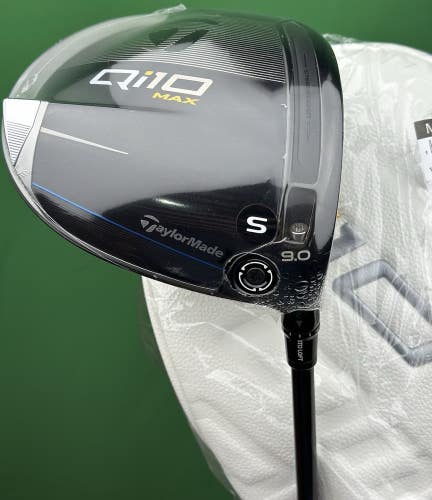 TaylorMade Qi10 MAX Driver 9* Stiff S-Flex Diamana T+ 60 w/ Headcover NEW!