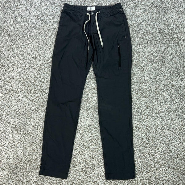 Vuori Pants Mens Small Black Ripstop Organic Cotton Drawstring Joggers Casual