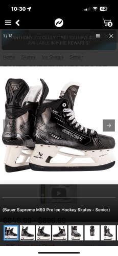 2025 Bauer Supreme M50 Pro Hockey Skates Regular Width Pro Stock 7 (New)