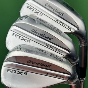 Cleveland RTX6 Zipcore Wedge Set 50-10*, 54-10*, 58-10* Steel GW, SW, LW NEW!