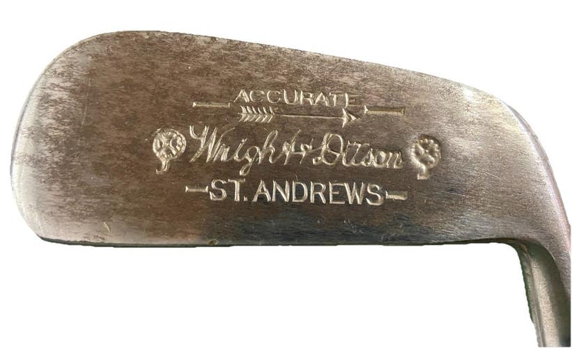 Wright & Ditson St. Andrew's Accurate Putter Hickory 35" Leather Grip RH AWESOME