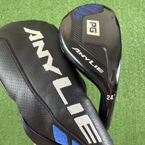 AnyLie PG Performance Golf 24 Degrees 65g Stiff Flex 5 Hybrid 5H 39 W/Cover