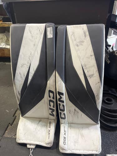 Used CCM GP CCM XF PRO 34+1 Goalie Leg Pads Senior White 34" 11727-S000196408