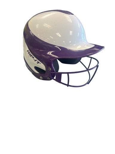 Used RIP-IT VISION Batting Helmet w/Mask White And Purple M/L 11862-S000090810