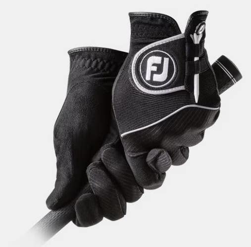 FootJoy RainGrip Mens Regular Extra Large XL Gloves 1 Pair Black NEW!