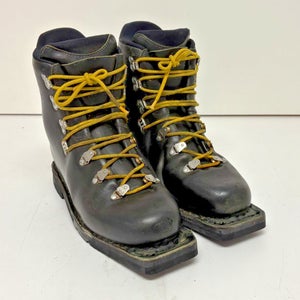 Asolo Extreme Padded Black Leather 3-Pin 75mm Telemark Ski Boots US 9 EU 42-2/3