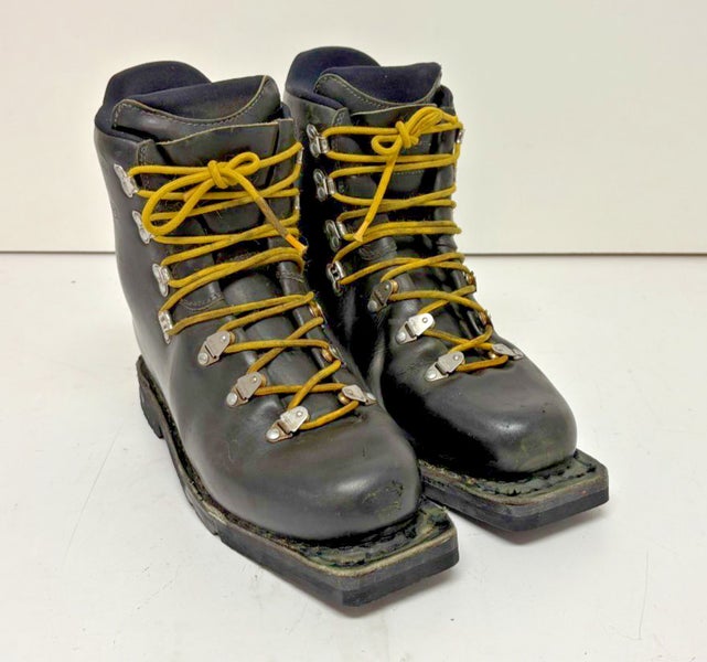 Asolo Extreme Padded Black Leather 3-Pin 75mm Telemark Ski Boots US 9 EU 42-2/3