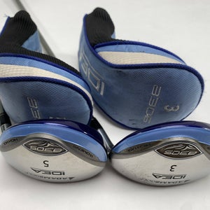 Adams Idea A3 OS 3 & 5 Fairway Wood Set 15* 18* Idea Womens 50g Ladies RH HC