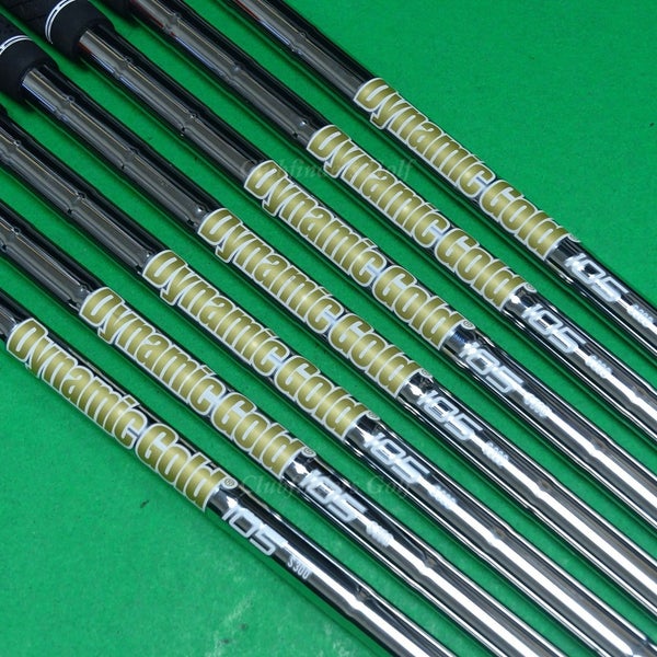True Temper Dynamic Gold 105 S300 .355 Stiff Pulled Steel Iron Shafts SET OF 7