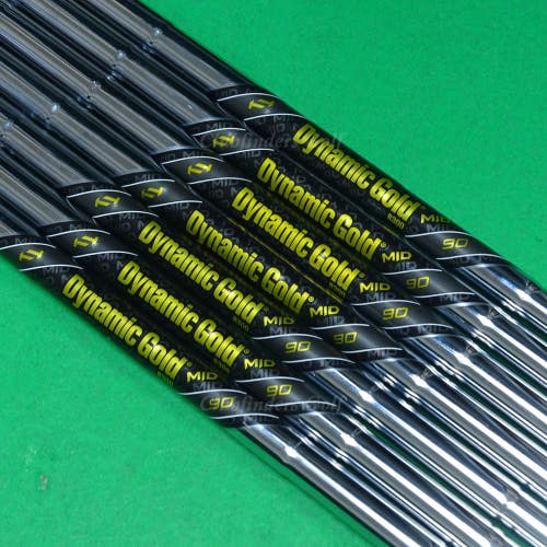 True Temper Dynamic Gold Mid 90 R300 .370 Regular Pulled Steel Shafts SET OF 7