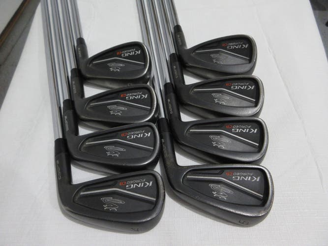 Cobra King Forged CB Black Iron Set - 4-PW, GW - Extra Stiff X Flex Steel