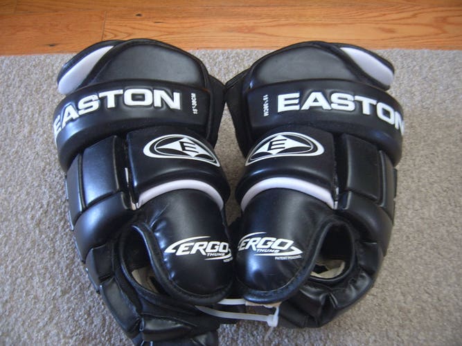 Excellent Condition Easton Synergy X-Treme Senior Hockey Gloves 14" Black/White