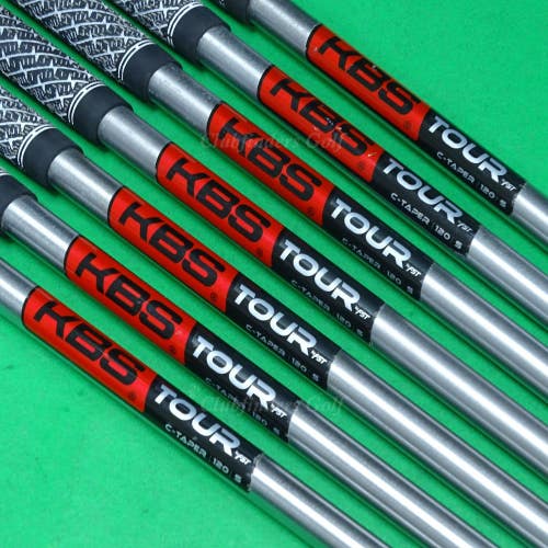 KBS Tour C-Taper 120 .355 Stiff Pulled Steel Iron Shafts SET OF 7