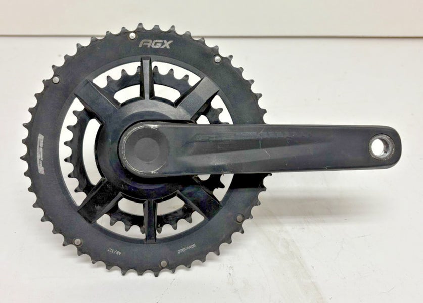 FSA Omega AGX+ `172.5mm 48/32 Black Aluminum GXP Double Crankset GREAT