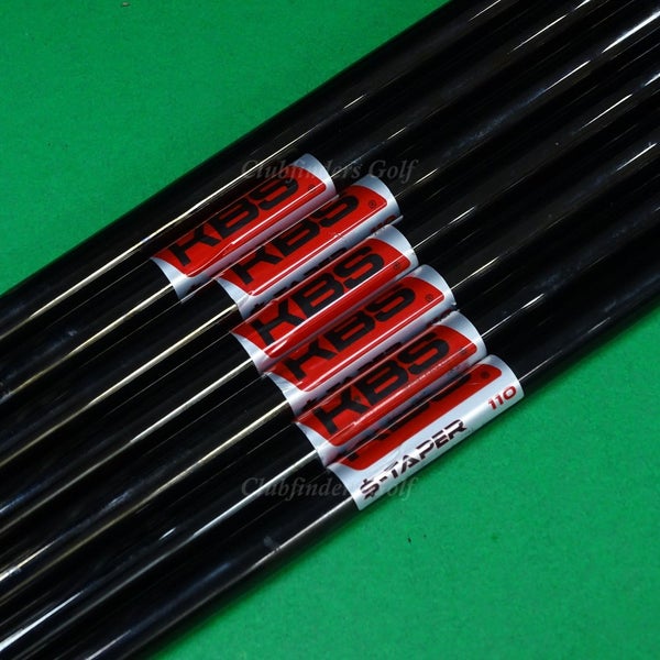 KBS Tour $-Taper 110 Black .355 Regular Pulled Steel Iron Shafts SET OF 7 *READ*