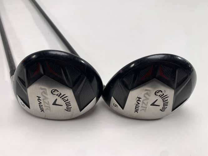 Callaway Razrhawk 3 & 5 Fairway Wood Set 15* 18* Senior Graphite Mens RH