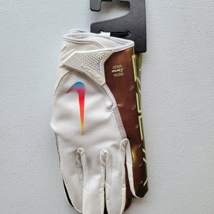 Nike Vapor Jet 7.0 Football Gloves Men’s XL White Iridescent Gold