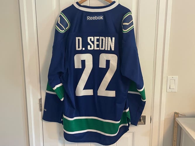 Authentic Reebok Vancouver Canucks Daniel Sedin Blue Orca Jersey Size XXL 2XL
