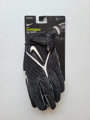 Black Nike Superbad 6.0 Football Gloves Size Large Adult
