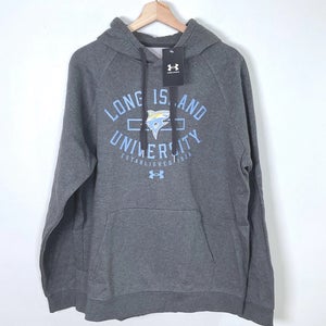 (New) Under Armour Long Island University Hoodie Pullover Collegiate Gray Large