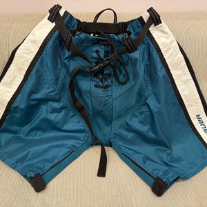 Rare! San Jose Sharks Bauer Pro Stock Hockey Pant Shell Teal Size Medium