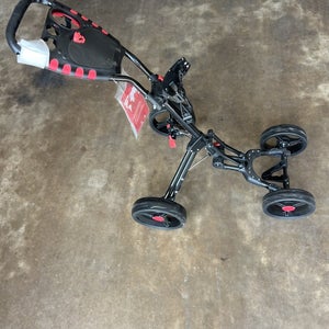 Costway Folding 4 Wheels Golf Push Cart W/Bag Scoreboard Adjustable Handle Red