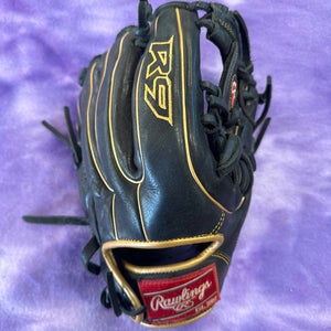 Black Rawlings R9 RH Infield Baseball Glove 11.5" (Used)