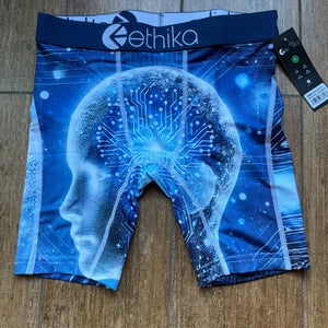 NEW with TAGS - Ethika Blue 'AI' Boys Compression Shorts - Youth Large (New)