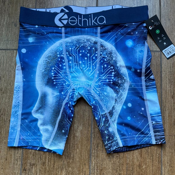 NEW with TAGS - Ethika Blue 'AI' Boys Compression Shorts - Youth Large (New)