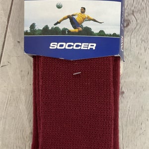 TCK 35452 Adult's Mid-Length Athletic Knit Soccer Socks Maroon Medium