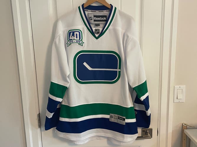 Authentic Reebok Vancouver Canucks 40th Anniversary Stick Rink Jersey Size Large
