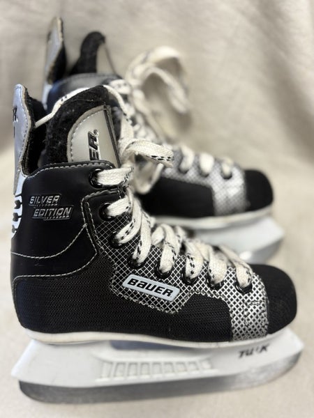Youth Size 10 Bauer Silver Addition Ice Hockey Skates