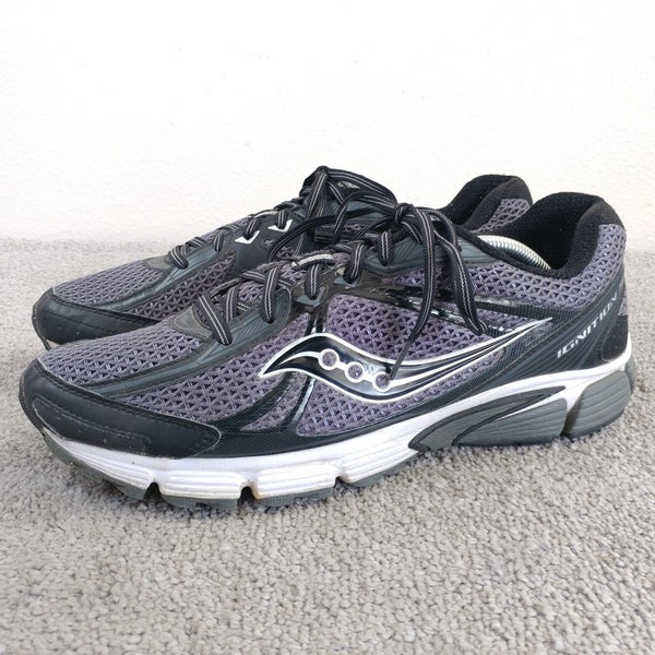 Saucony Ignition 5 Mens SIze 12 Running Shoes Black Gray Lace Up Low Top