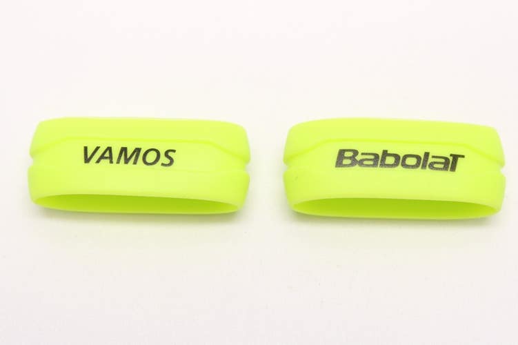 NEW 2X BABOLAT (LIME YELLOW) CUSTOM RING TENNIS RACQUET RUBBER GRIP BAND. QTY: 2