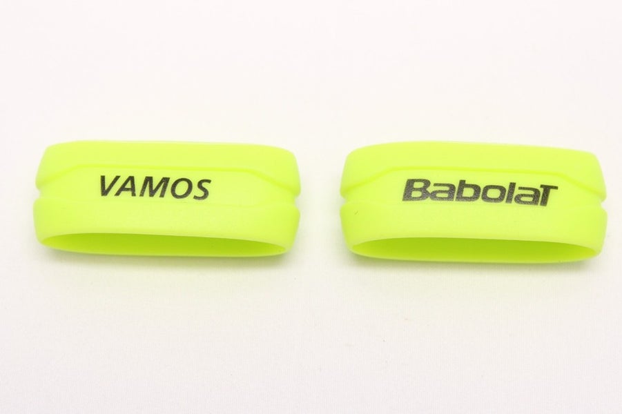 NEW 2X BABOLAT (LIME YELLOW) CUSTOM RING TENNIS RACQUET RUBBER GRIP BAND. QTY: 2