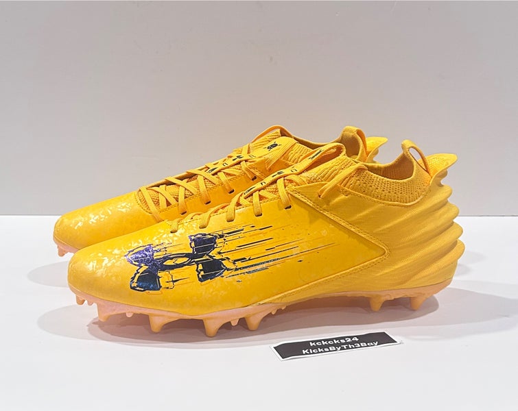 Size 13 Under Armour Blur Smoke 2.0 MC Suede Steeltown Gold 3027978-700 yellow