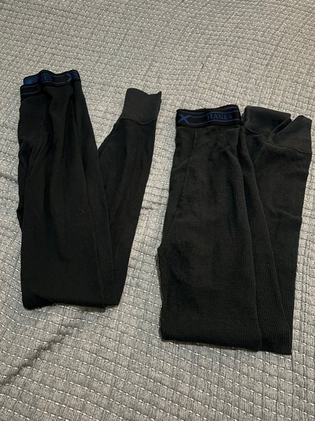 Hanes Classic Thermal Underwear Adult Small Black New 2 Pairs