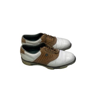 Used Foot Joy LEATHER CROC OPTI FLEX DESIGN Mens Golf Shoes White Senior 10.5 11347-S000255660