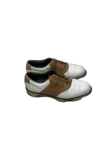Used Foot Joy LEATHER CROC OPTI FLEX DESIGN Mens Golf Shoes White Senior 10.5 11347-S000255660