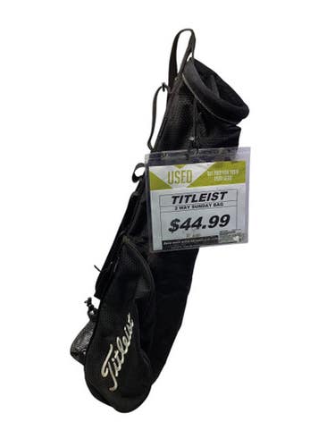 Used Titleist 2 WAY SUNDAY BAG Mens Stand Bag Black 11347-S000255659
