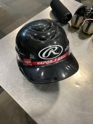 Used Rawlings VAPOR T BALL Batting Helmet No Mask Black SM 11614-S000221819