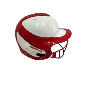 Used Rip-It Helmet w/ Mask M/L Batting Helmet w/Mask White And Red  11692-S000141671