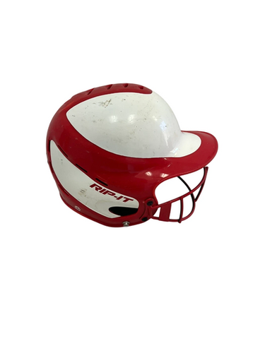 Used Rip-It Helmet w/ Mask M/L Batting Helmet w/Mask White And Red  11692-S000141671