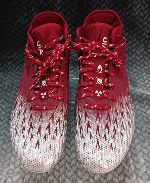 Under Armour UA Spotlight 4 MC Men Football Cleats Silver Red Size‎ 12 Under Armour UA Spotlight 4 MC Men Football Cleats Silver  main image 4
