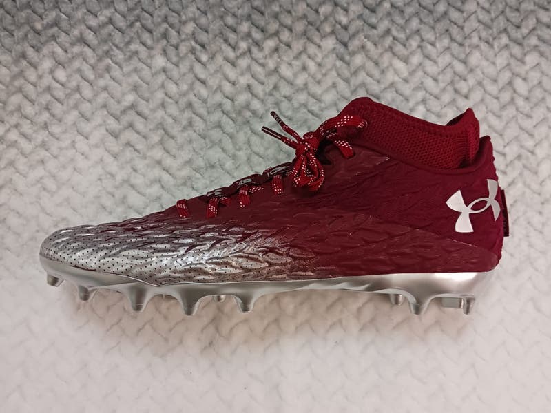 Under Armour UA Spotlight 4 MC Men Football Cleats Silver Red Size‎ 12 Under Armour UA Spotlight 4 MC Men Football Cleats Silver  main image 2