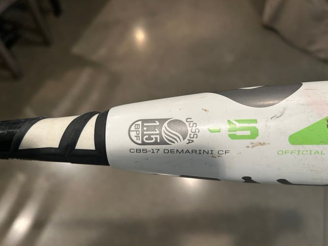 2017 DeMarini CF Zen Composite USSSA Certified Bat (-5) 27 oz 32" (Used)