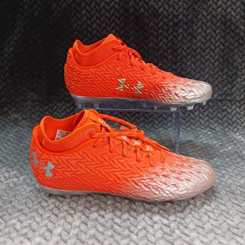 Under Armour Spotlight 4 MC Football Cleats 3027977-800 Orange Silver Mens 11.5