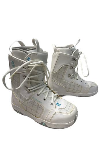 Used Salomon LINEA Womens Snowboard Boots White Senior 9 11835-S000198201
